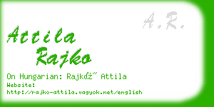 attila rajko business card